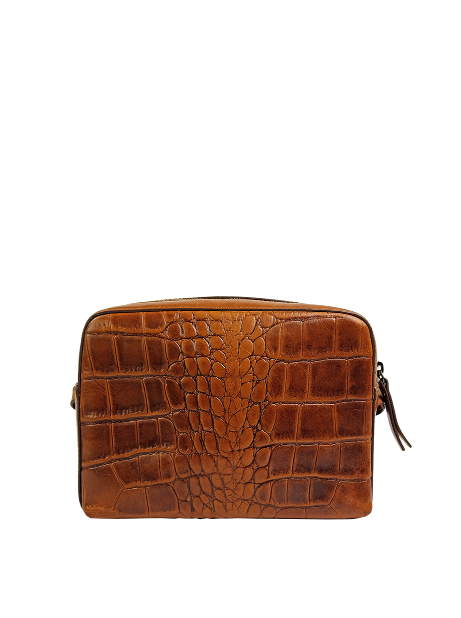 Pau's Pouch - Cognac Woven Classic Leather